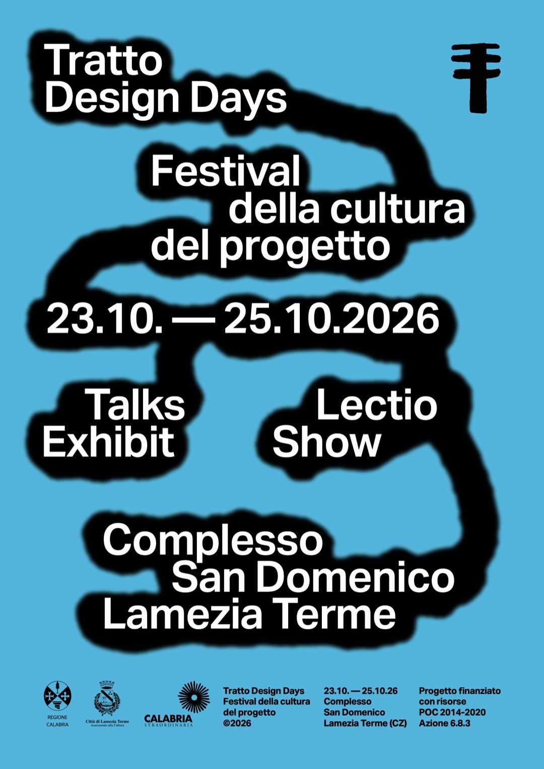 Locandina di Tratto Design Days 2026, festival della cultura del progetto, dal 23 al 25 ottobre a Lamezia Terme